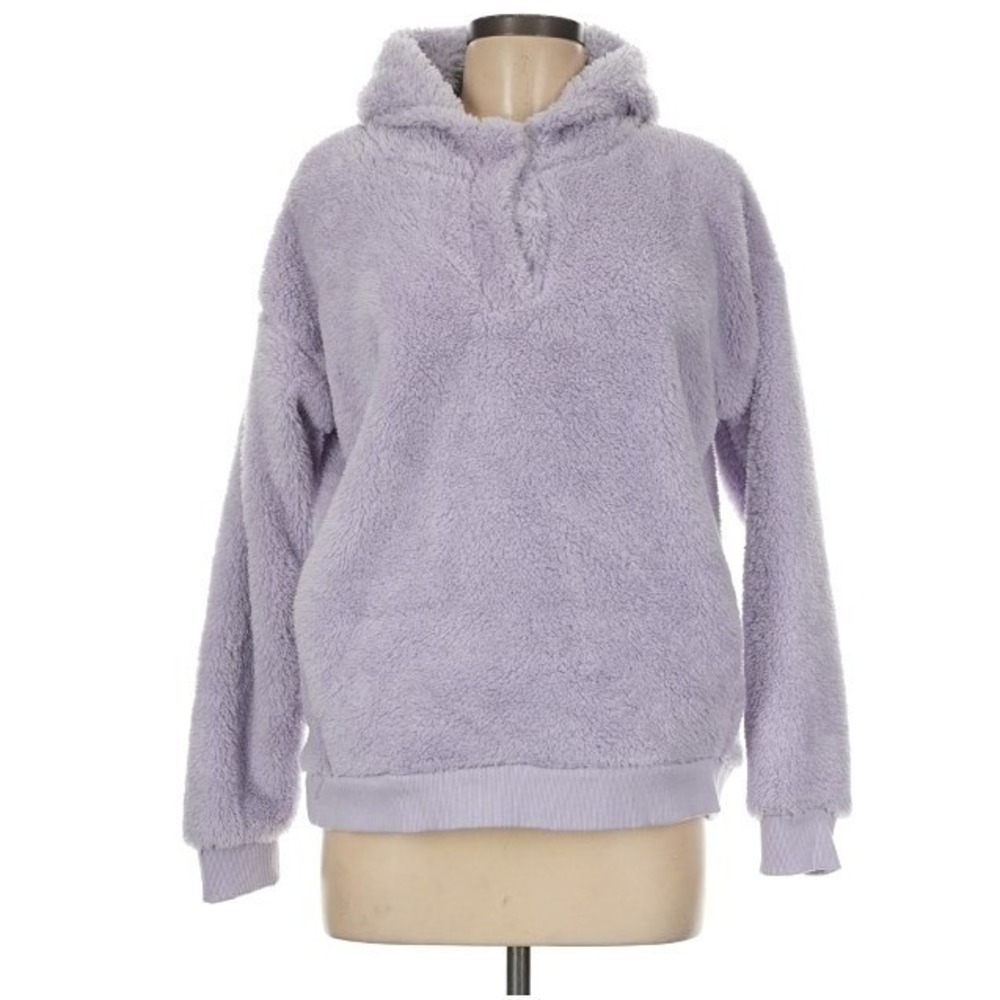 Lukka Lux Sherpa Hoodie Womens XL Lavender Excellent Fuzzy‎ Fleece Pullover